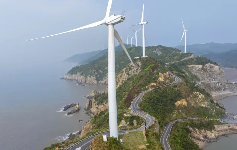 Wind mills on a mountain