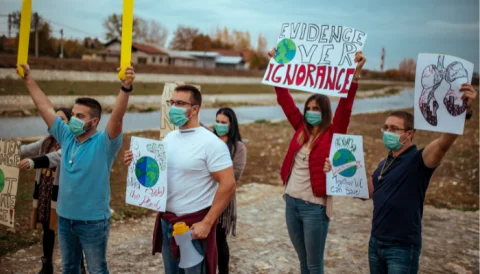 Climate activists in action