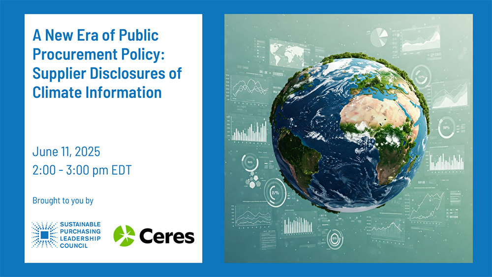 A New Era of Public Procurement Policy: Supplier Disclosures of Climate Information (SPLC and Ceres)